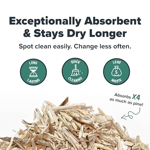 | Hemp Bedding for Small Animals, 4 x 10L Bags 40L Total (8 LBS) | Low Dust, Odor Control, Highly Absorbent, Natural Cage Bedding for Rabbits, Guinea Pigs, Hamsters, Birds and More - size: 40L