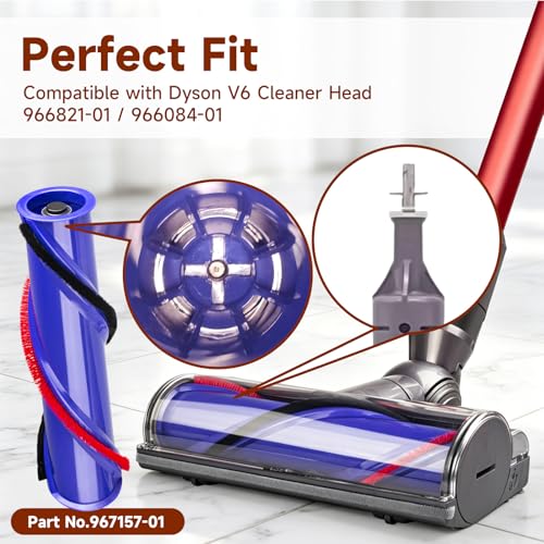 For Dyson V6 Replacement Parts: Brush Roller For Dyson V6 Roller Brush Replacement Animal Absolute Cordless Vacuum Attachments, Part No. 966821-01, 966084-01 (4-Prong, tip is 45mm)