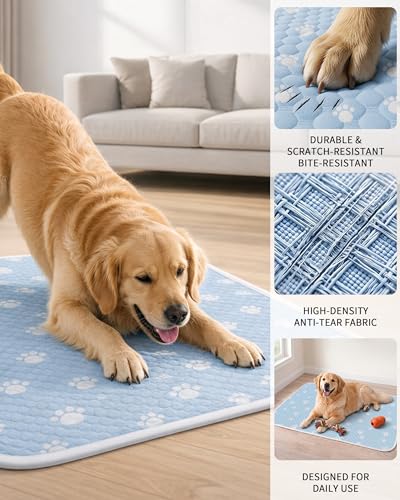 BWX Cooling Mat for Dogs - Easy Clean & Fold Cool Mat for Dogs, Chew Resistant Dog Cooling Pad with Non-Slip Bottom & Chill Soothing Fabric (S/15‘'×19') - size: S/15''×19''