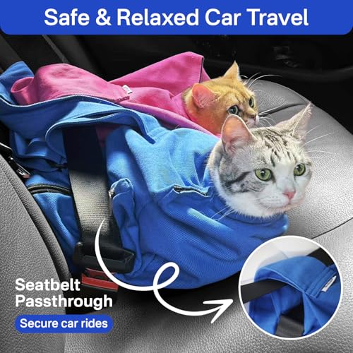 Cat Carrier Pouch for Medium Cats 10–20 lbs, Soft Cat Carrier with Upgraded Adjustable Strap, Durable Cotton Cat Bag for Nail Trimming, Medication & Vet Visits – Caramel - color: Caramel, size: Large (10-20 lbs)