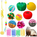 15pcs Ferret Squeaky Toys Set Rubber Balls Ferret Teeth Grinding Chewing Balls Teething Bouncy Bell Ball Interactive Sound Squeaker Toy Exercise Scratch Chew Toy for Ferrets Pet Cat Dog Small Animals