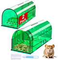 2 Pcs Humane Mouse Traps, Reusable Mice Trap Live Rat Cage Indoor Outdoor | Green, PC Material, Reusable Capture & Release, Use for Home, Waterproof - size: 2 Pack