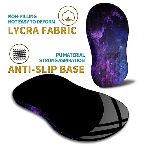 Hokafenle Ergonomic Mouse Pad Wrist Support with Massage Design, Wrist Rest Pain Relief Mousepad with Memory Foam&Non-Slip PU Base, Mouse Pads for Wireless Mouse & Desk (12x8 inch,Galaxy) - color: HK018-Galaxy
