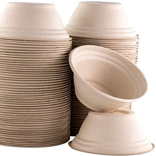 Biodegradable Pet Bowls, 25 Pack, 8 Oz, 1 Cup, Germ-Free, Allergen-Free, Sturdy, Leakproof, Recycled Wheatstalk Material, Suitable for Dogs and Cats - size: 25