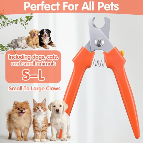 Dog Nail Clipper, Pet Nail Clippers Stainless Steel | Large Professional Nails Clipper, for Cats and Dogs