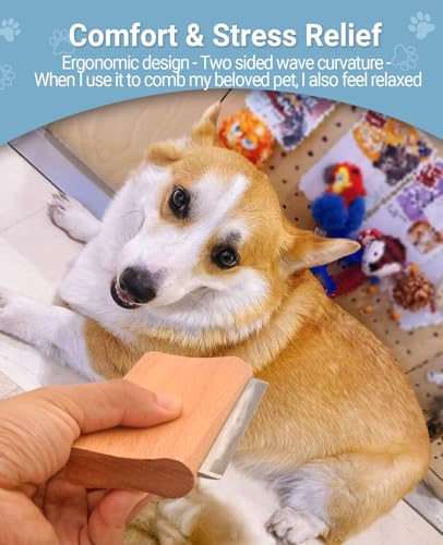 Dog Brush for Shedding | Pet pro Grooming Tool, Cat Grooming Supplies, Deshedding Dog Brush | Combs for Daily Cleaning and Grooming of Pet Hair (4.3 Inch (M)) - size: 4.3 Inch ( M )