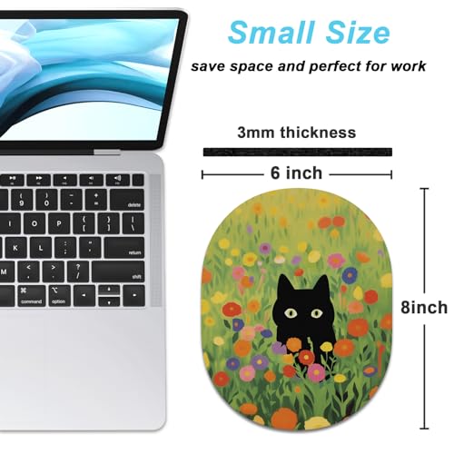 Rimilak Small Mouse Pad 6 x 8 Inch, Irregular Mini Mousepad, Grass Cat | Non-Slip Rubber Base, Waterproof Compact Mouse Mat for Laptop Computer Wireless Mouse Keyboard Home Office Travel - color: Green Grass Cat, size: 8L x 6W inches