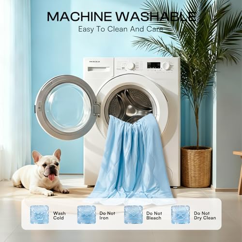 Luciphia Cooling Dog Blanket, Q-MAX>0.5 Pet Throw for Couch, Crate & Bed | Cools on contact—no power needed. Soft, breathable, gentle on sensitive skin; dog & cat cooling throw, Light Blue,25x35 - color: Light Blue, size: 25x35 inches