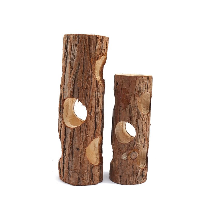 Cozy Cork Log Hideout & Tunnel for Hamsters, Gerbils & Small Pets – Natural Chew Toys, Cage Accessories & Hides,5.91 * 2.36''