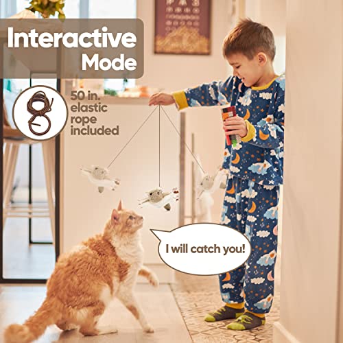 Flapping Cat Toy, Motion Activated Flying Squirrel with Catnip, 3 Modes & USB Rechargeable, Machine Washable Interactive Toy for Indoor Cats - style: Flying Squirrel