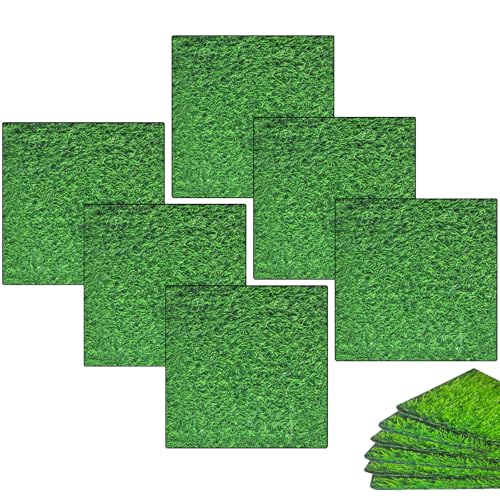 VERAMI Chicken Nesting Box Pads,12"x12" Washable Artificial Grass Rug Carpet Fake Grass Synthetic Turf Mat for Chicken Coop Pet Garden Lawn Indoor Outdoor (Green-6 pcs)