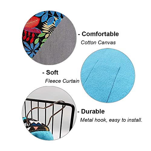 RIOUSSI Guinea Pig Hideout Hideaway Corner Fleece Toys Cage Accessories | Reversible Sides | Soft Fleece Fabric | Come with Hooks | Guinea Pig Hammock for Small Animals | Black Leaves, Triangle - color: Black Leaves