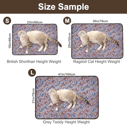 Dono 1 Pack 3 Dog Blankets, Soft Fluffy Fleece Pet Blanket Warm Sleep Mat Paw Print Design Puppy Kitten Throw Blankets Doggy Blanket for Dogs - color: Darkpaw, size: Small(23*16")
