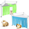 Shappy 2 Pcs Guinea Pig Hideout Hideaway Corner Fleece Toys Cage Accessories Cute Ferret Hammock for Ferrets Chinchillas Hedgehogs Small Pets(Grey with Blue, Grey with Green, Patternless)