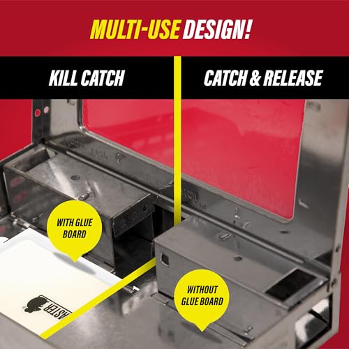 Catchmaster Multi-Catch Mouse Trap 6-Pack, Humane Mouse Traps Indoor for Home, Includes Replaceable Glue Board, Live Catch Pest Control for Garage & Shed - size: 6-Traps Metallic