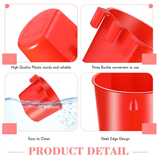 Sumind 60 Pcs Cage Cups Chicken Feeder Birds Hanging Feeders Seed Bowl 8 oz Plastic Water Bowl Hanging Chicken Waterer Feeding Watering Dish Coop Cups for Parrot Parakeet Poultry(Red) - color: Red