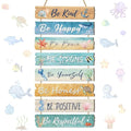 JarThenaAMCS Ocean Wall Decor Inspirational Summer Beach Wooden Hanging Sign Sea Creature Theme Plaque Sign for Home Bedroom Classroom Door Decorations - style: Summer Beach