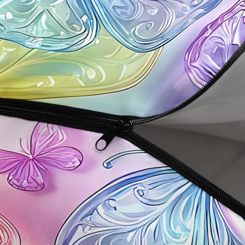 QOOMO Camping Sleeping Bags,3 Season Warm & Cool Weather,Lightweight,Waterproof Sleeping Bags for Adults & Kids,Traveling,and Outdoors,Camping Gear Equipment - color: colorful butterfly