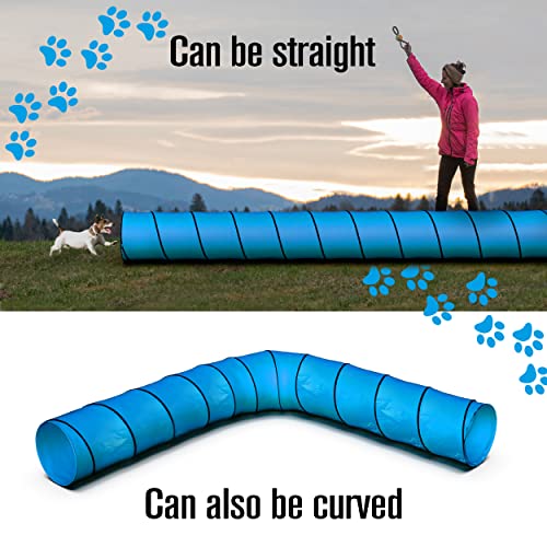 Dog Tunnel, Dog Agility Tunnel, Play, 18 Feet, Small, Medium, Large, Blue | Houseables Agility Equipment, Puppy Obstacle Course, Pet Playground, Crawling, Indoor/Outdoor, Pop Up Set, Exercise Tube, Toy - color: Blue