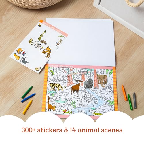 Melissa & Doug Seek & Find Sticker Pad – Animals, 400+ Stickers & 14 Scenes to Color, Search & Find Sticker Activity Pad for Coloring & Matching, Creative Learning Toys for Kids 4+ - FSC Certified