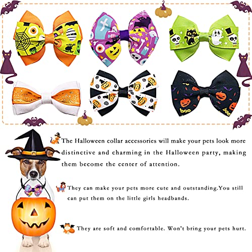 PET SHOW 4pcs Small Dogs Collar Flowers and Bows Charms For Festival Holiday Party Cats Rabbits Slides on Collars Leashes Puppies Medium Dog Collar Attachment - color: Halloween-12pcs
