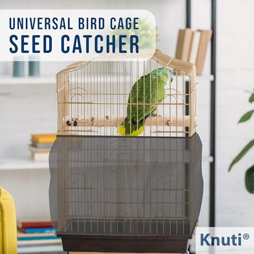 Universal Bird Cage Seed Catcher Universal Mesh Skirt Cover Stretchy Small Animal Cages Cover Pet Removable Durable Protector (Black, Medium) - color: Black, size: Medium