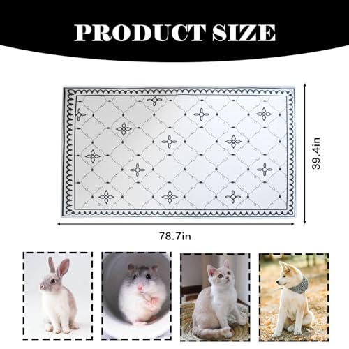 kathson Extra Large Rabbit Cage Liner,78.7×39.4in Reusable Guinea Pigs Rug Anti-Slip Dog Playpen Mat Washable Bunny Floor Mat for Hamster Cats Dog Guinea Pig Chinchillas Ferret - size: 78.7" x 39.4"