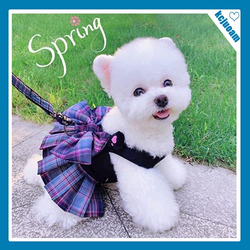 Dog Dress,Dog Harness and Leash Set,Puppy Cat Bunny Rabbit Clothes for Small Large Dogs Dresses - color: APurple, size: Large
