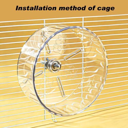 Hamster Exercise Wheel,Super-Silent Small Animals Exercise Wheels,Quiet Hamster Running Wheels with Adjustable Stand for Hamsters,Gerbils,Rats,Other Small Pets(Transparent, 7 inch) - size: 7 inch