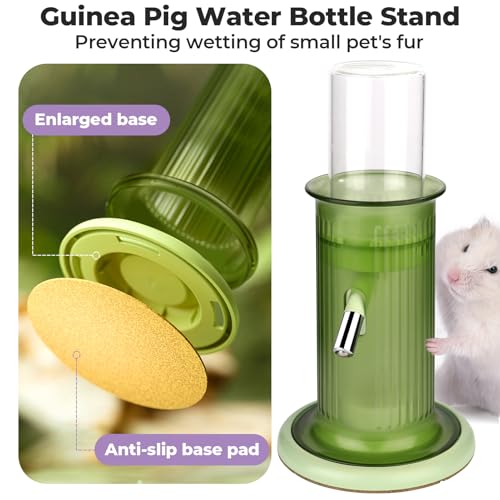 Mini&moe Hamster Water Bottle No Drip – 4 oz Guinea Pig Water Bottle for Glass Tank with Stand Leak Proof Small Animal Water Dispenser for Gerbil Chinchilla Ferret Squirrel Hedgehog