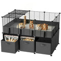 Guinea Pig Cages Small Animal Playpen with Waterproof PVC Liner | Washable PVC Liner & Storage Space for Guinea Pigs, Hamsters, Hedgehogs & Ferrets, Indoor Pet Enclosure Wire Yard Playpen