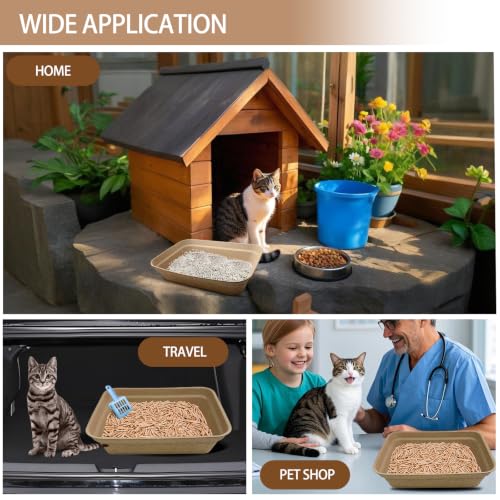 Nexboraque 8 Pack Disposable Cat Litter Box, 17 x 13.2 x 4 Inch Large Kitty Litter Box Pans Paper Cat Litter Tray for Hamster, Guinea Pig, Rabbit, Portable