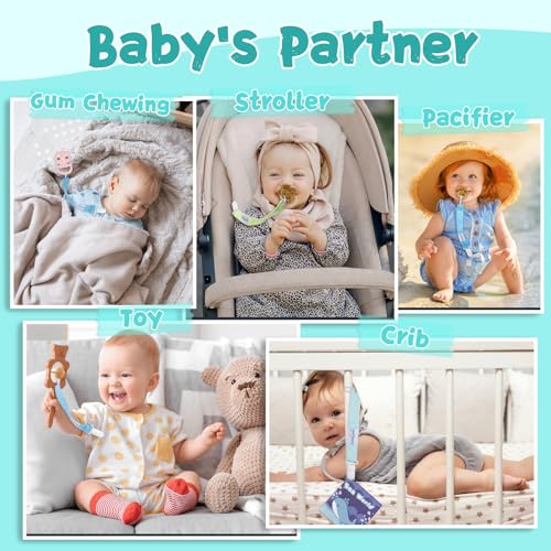 babygoal Floral Pacifier Clips, 6 Pack Binky Paci Holder Clips Leashes Fits for Most Baby Pacifiers and Binkies - color: Lemon and orange