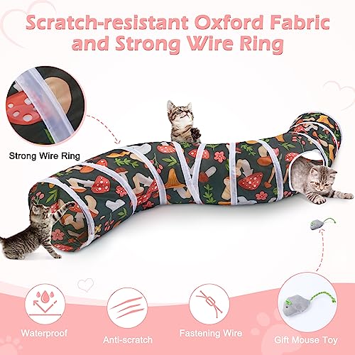 Glittme Cat Tunnel, Cat Tunnels for Indoor Cats, S-Shape Cats Cave with Cat Toys, Foldable Cat Tubes and Tunnels for Cats, Rabbit, Puppy, Guinea Pig | Interactive Bunny Tunnel And Cat Tubes With Crinkle Sounds. Ideal For Kittens, Ferrets And Small Pets To