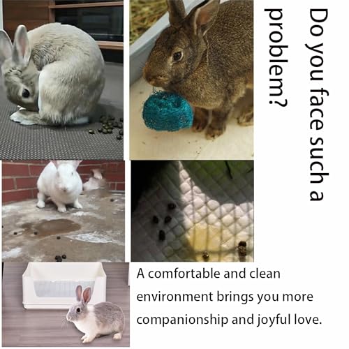 Rabbit Litter Box,Bunny Supplies,Large Pet Litter Pan Trainer with Drawer Corner for Rats Hamsters Ferret Bunny Guinea Pigs Chinchilla Small Animals,Rabbit Cage Accessories for Training Litter Pan