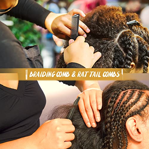 SalonSilk Professional Combs Set for Natural Black Curly Hair for Ladies - color: Black-11 PCS