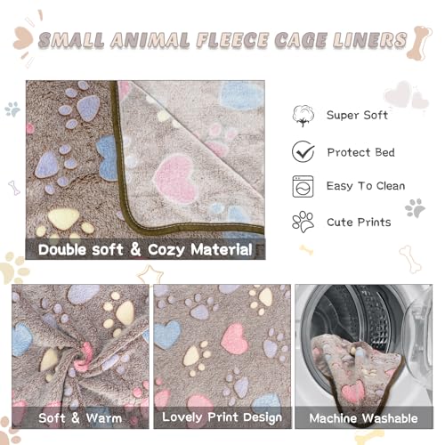 8 Pack Guinea Pigs Fleece Blankets, Soft Plush Mats for Rabbits Hamsters, Washable Small Pet Cage Bedding, Cozy Burrow & Snuggle Cover for Puppies Kittens Travel (26 x 14 Inch, Dark Color) - color: Dark Color, size: 26x14 Inch /8 Packs