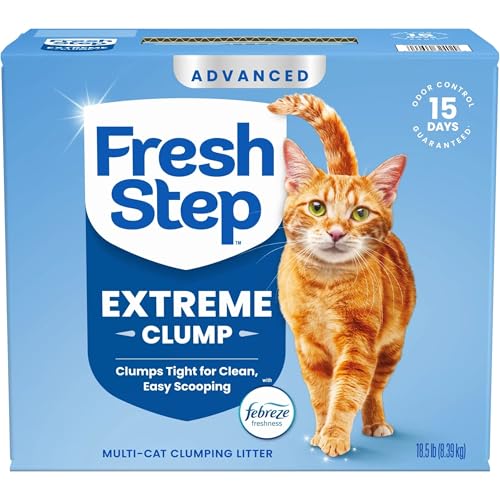 Fresh Step Advanced Extreme Clump Multi Cat Clumping Litter, 18.5 lb., 2 Pk | Forms Tight Clumps, Easy To Scoop, Scented, Ammonia Block Technology, Low Dust, Compatible with Most Auto Litter Boxes - size: 37 lb