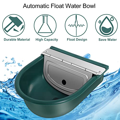Automatic Water Dispenser for Dogs, Plastic Automatic Dog Water Dispenser | Lightweight Green Plastic Build, Quick Hose Connector, Dual Float Valves, Easy Setup for Continuous Fresh Water Access