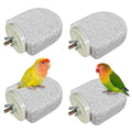 4Pack Bird Perch Stands Parrot Beak Grinding Stone Platform,Grey-S | Parakeet Foot Claws Trimmer,Calcium Perch Climbing Chewing Toys for Small Medium Birds Cockatiel Conure Lovebird Budgie - color: 4Pack Grey | S