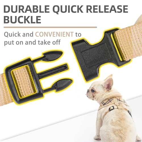 PUPTECK Soft Mesh Dog Harness Small Sized and Leash Set Pet Puppy Cat Comfort Padded Vest No Pull Harnesses, Beige, S - color: Beige, size: S (NECK: 12", CHEST: 14"-18")