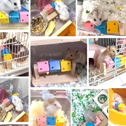 Rabbit Toys Bunny chew/Guinea Pig Toys Natural Timothy Hay Sticks Apple Wood Sticks Handmade for Guinea Pig Hamster Rat Chinchilla (TOY-1-18) - color: TOY-1-18