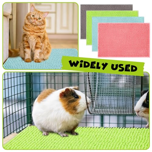 Barydat 8 Pcs Guinea Pig Cage Liner for Guinea Pig Cage Bedding Reusable Rabbit Mat Pad Washable Training Pad Animal Sleeping Bedding Mat - color: Gray, Green, Pink, Blue, size: 47x24'',24x12''