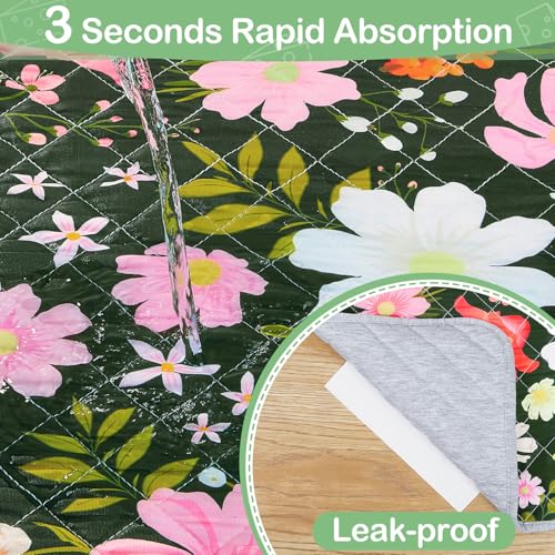 Unicorn Catcher 2 Pack Washable Guinea Pig Cage Liner, Waterproof Bedding | Reusable Absorbent Bedding For Rabbits, Hamsters, And Hedgehogs With A Leak-Proof Design To Keep Cages Dry And Clean - color: Flower Prints, size: 47X24in