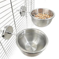 AOTU 2PCS Anti-Snatch Stainless Steel Parrot Feeding Cups with Locking Buckle - Bird Food & Water Bowls, Essential Bird Cage Accessories for Cockatiel, Conure, Budgie, Macaw Gray Parrot & Small Pet - color: S+L (10+12 oz)
