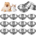 Nuanchu 15 Pack Stainless Steel Dog Bowls Bulk, 15 oz Pet Food Water Bowls for Small Dogs/cat, Dishwasher Safe Feeder for Multi-pet Homes/pet Shop - size: 15 oz