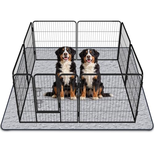 LOOBANI Reusable Pee Pads for Dogs Extra Large,72"x72", Gray | Non-Slip Washable Dog Mat, Super Absorbent & Waterproof Whelping Pads For Floor, Bed, Incontinence, Housebreak, Leak-Proof - color: Grey Dog Element, size: 72"x72"(Pack of 1)