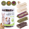 50-60 Pcs Rabbit Chew Toys, Guinea Pig, Hamster, Bunny Chew Toys, Sweet Bamboo, Apple Stick, Timothy Stick, Prevent Teeth Overgrowth, Clean Teeth