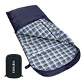 HiZYNICE Sleeping Bags for Adults XXL Cold Weather | 100% Cotton Flannel Winter Camping Large 90 x 39 in,Compression Sack Included - color: Navy Blue, size: 20F Left Zip