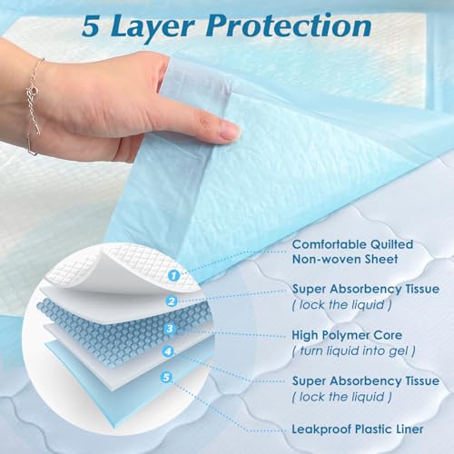50 Count 30” x 36” Super Absorbency Disposable Underpads | Leakproof Quick Drying, Baby Puppy & Adults Bed Pads Disposable Adults, Dog Pee Pads Extra Large, XXL Incontinence Pads - size: 50 Count 30" x 36"